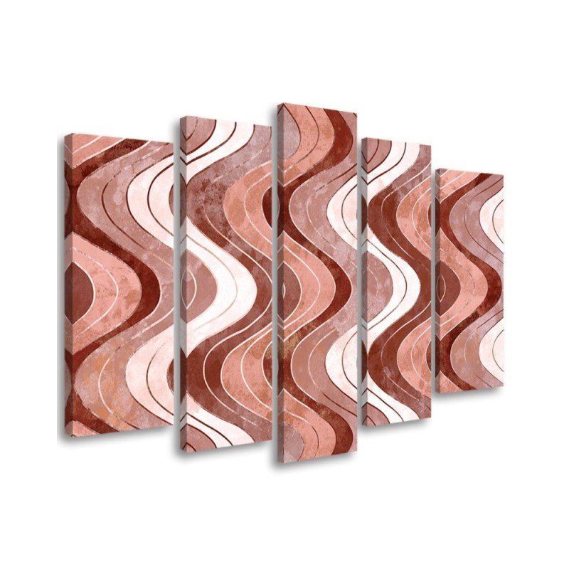 5 part wall painting for living room - Vertical wavy lines | FEEBY