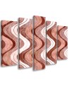 5 part wall painting for living room - Vertical wavy lines | FEEBY