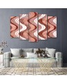 5 part wall painting for living room - Vertical wavy lines | FEEBY
