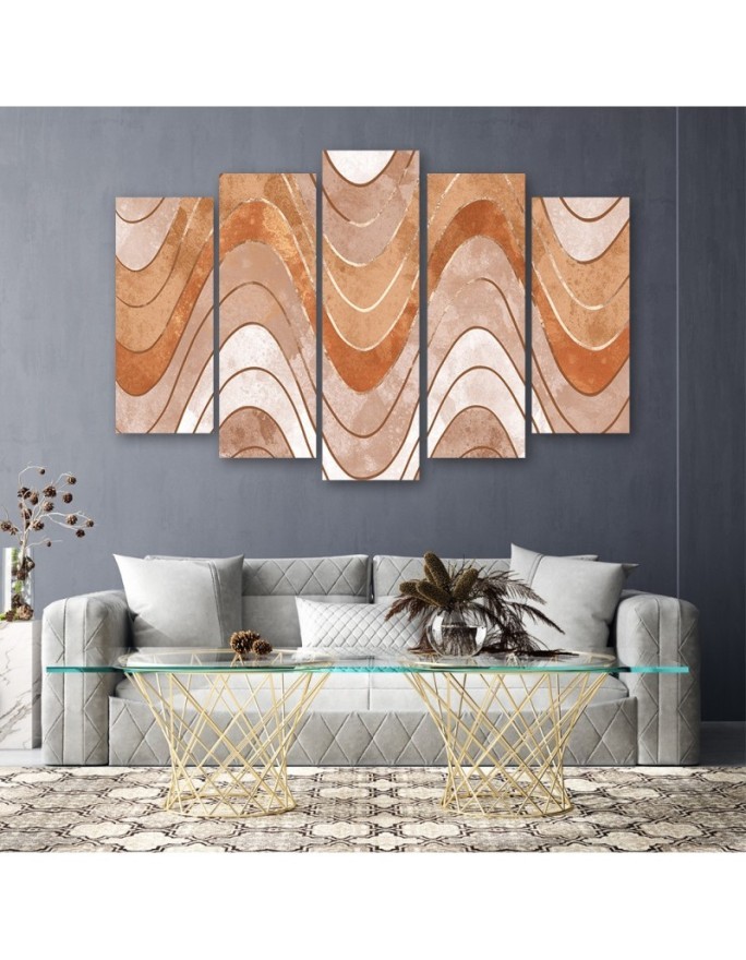 Canvas print 5 part modern - Geometric shapes abstract | FEEBY