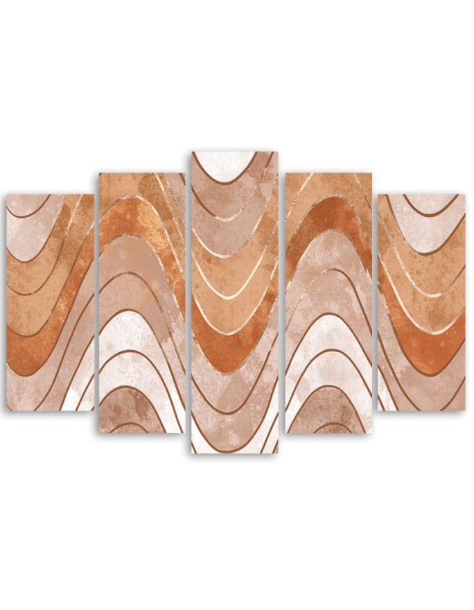 Canvas print 5 part modern - Geometric shapes abstract | FEEBY