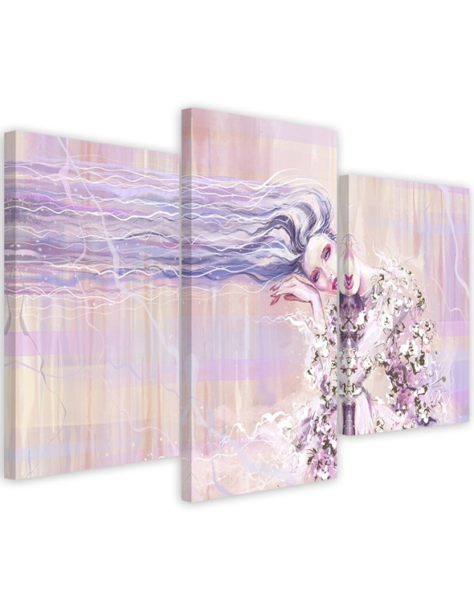 Decorative painting for wall - Woman with long hair | FEEBY