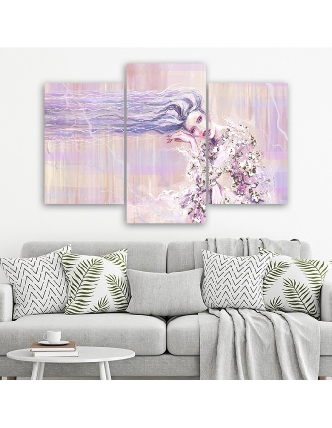 Decorative painting for wall - Woman with long hair | FEEBY