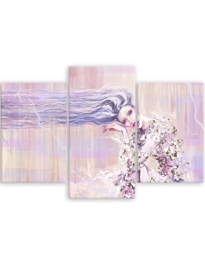 Decorative painting for wall - Woman with long hair | FEEBY