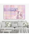 Triptych painting for living room, bedroom - Woman with long hair | FEEBY