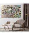 Triptych modern painting - Irises flowers in the wind | FEEBY