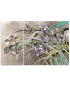 Triptych modern painting - Irises flowers in the wind | FEEBY