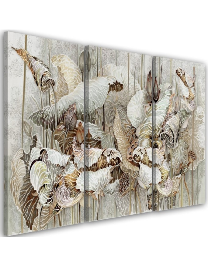 Boho paintings for bedroom - Flowers of the sacred lotus | FEEBY