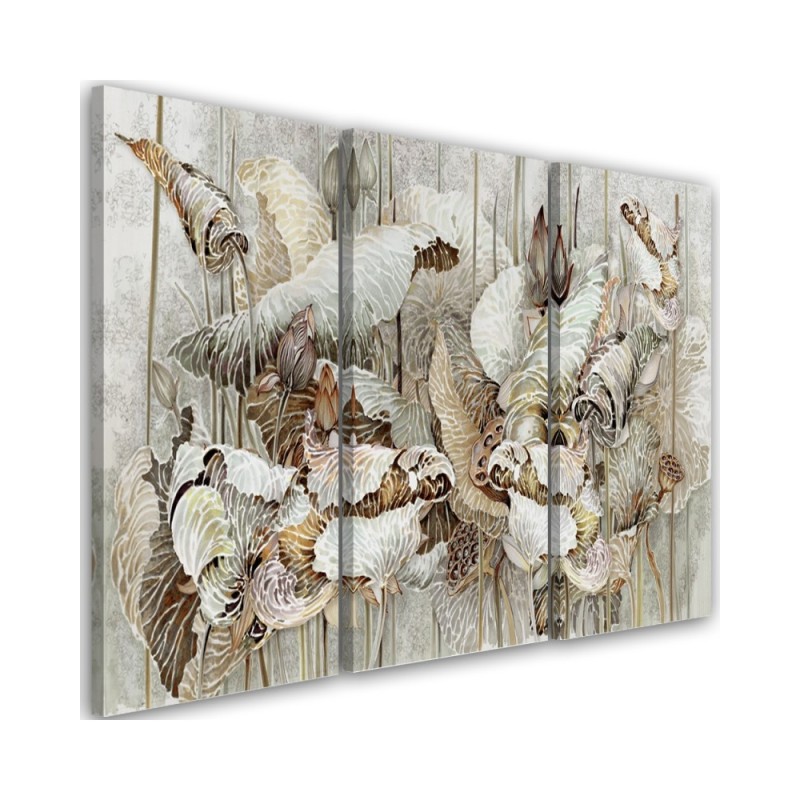 Boho paintings for bedroom - Flowers of the sacred lotus | FEEBY