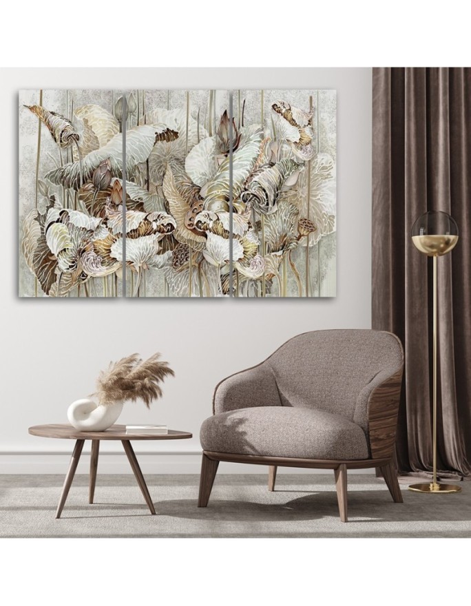 Boho paintings for bedroom - Flowers of the sacred lotus | FEEBY