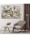 Boho paintings for bedroom - Flowers of the sacred lotus | FEEBY