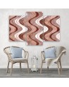 Large boho Canvas painting for living room - Vertical wavy lines | FEEBY
