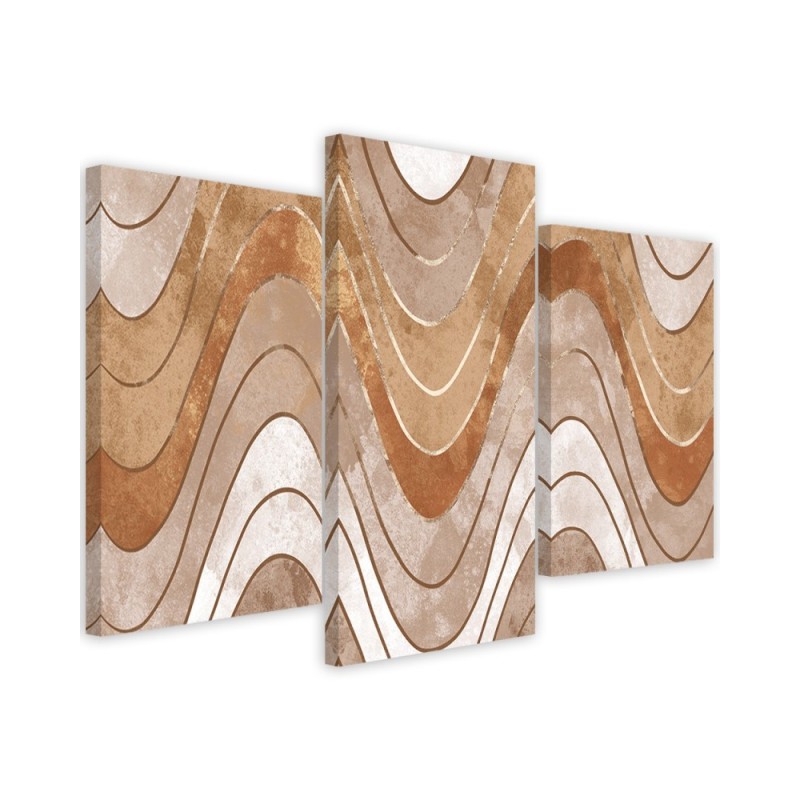 Canvas print boho wall set - Horizontal wavy lines | FEEBY