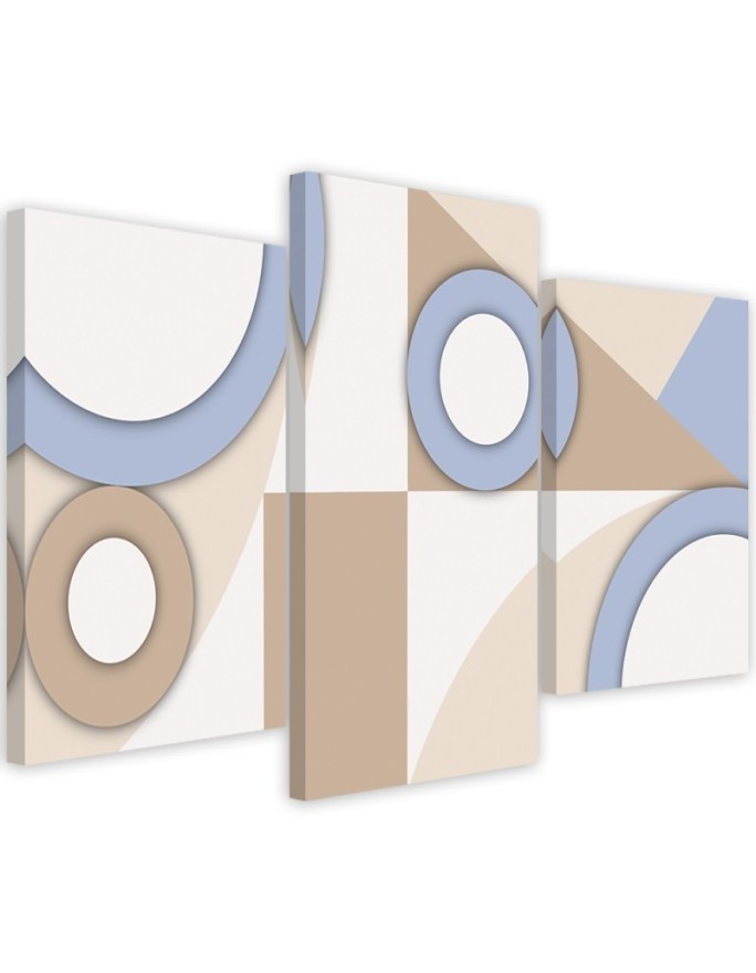 Youth Canvas painting 3 piece - Geometric shapes abstract | FEEBY