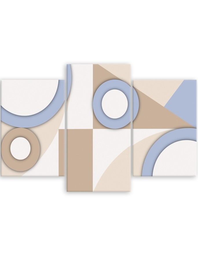 Youth Canvas painting 3 piece - Geometric shapes abstract | FEEBY