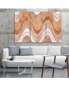 Living room Canvas painting 3-part - Horizontal wavy lines | FEEBY
