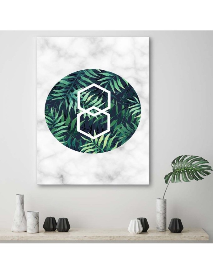 Modern painting for dining room - Fern leaf marble | FEEBY