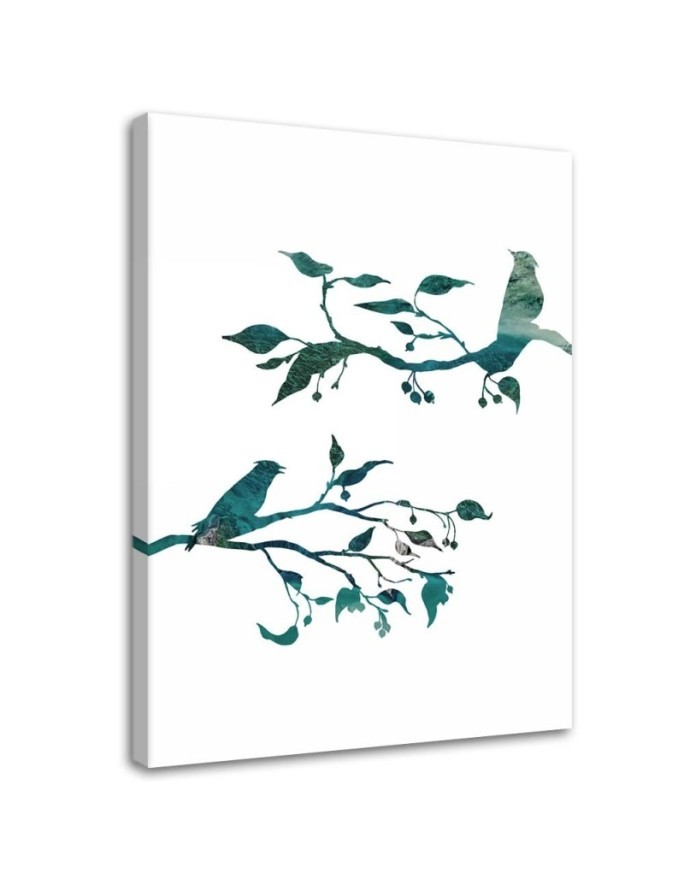 Decorative painting on canvas - Birds on branches | FEEBY