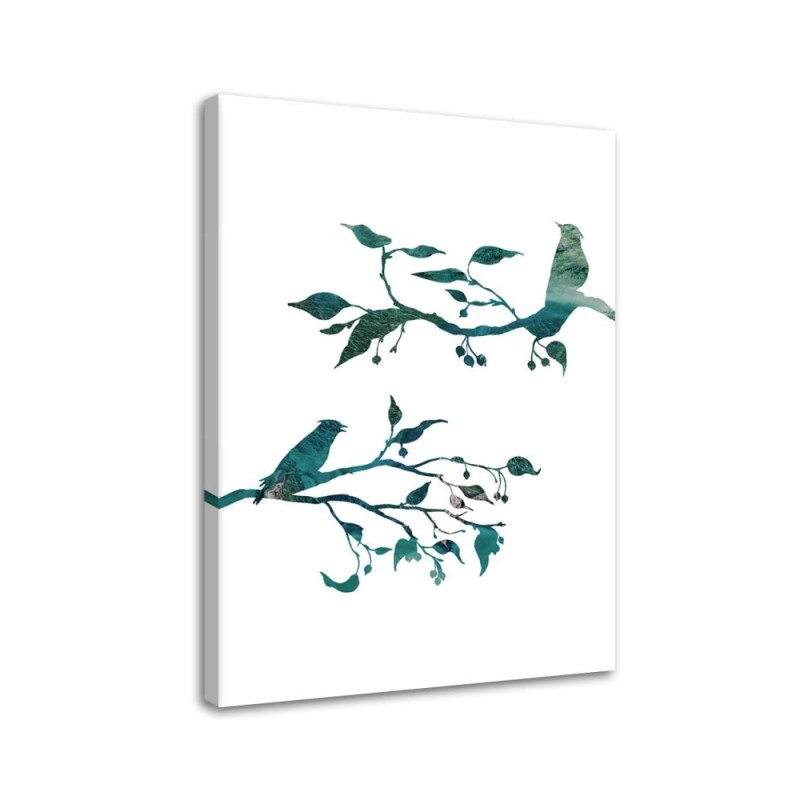 Decorative painting on canvas - Birds on branches | FEEBY