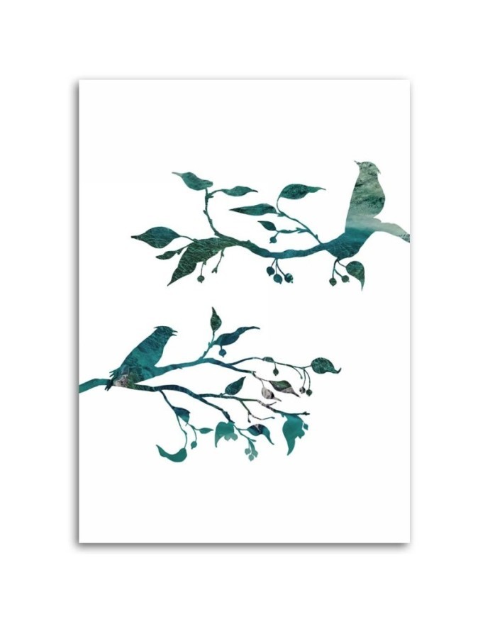 Decorative painting on canvas - Birds on branches | FEEBY