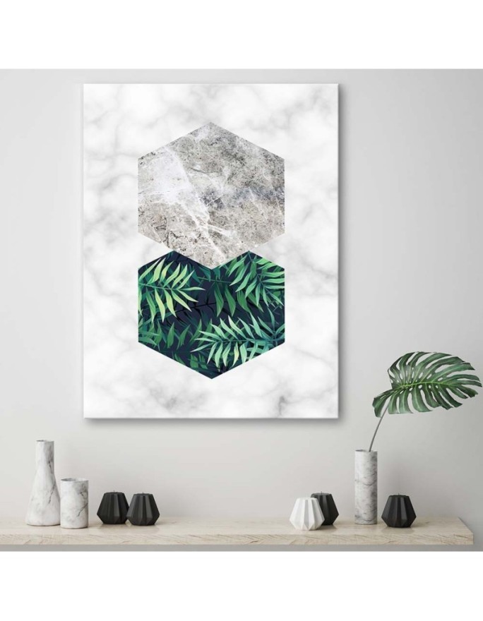 Canvas prints for wall - Fern leaf marble | FEEBY