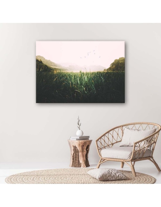 Wall art illustration painting for room - Birds landscape lake | FEEBY