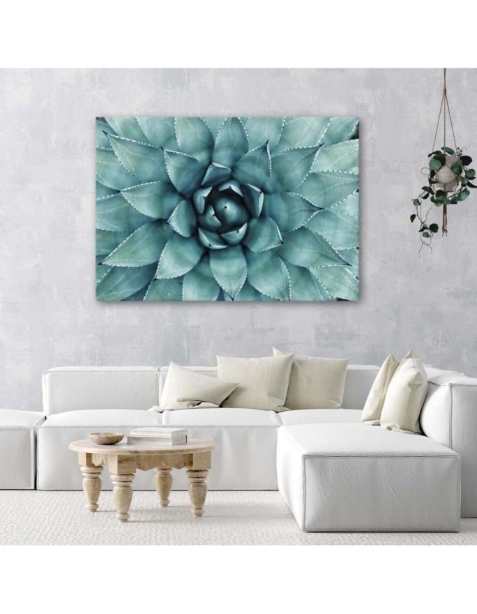 Modern Canvas painting for bathroom - Blue aloe vera | FEEBY