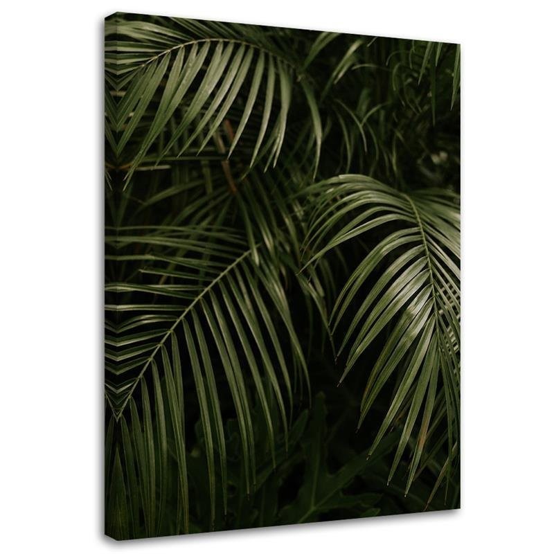 Canvas painting for living room, dining room - Green palm leaves | FEEBY
