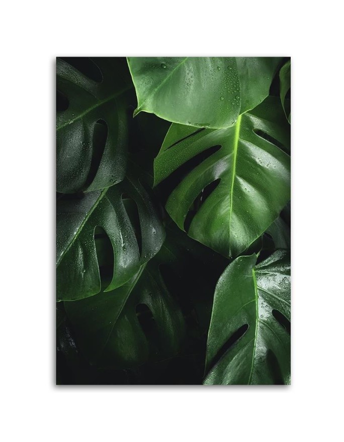 Monstera leaves - modern Canvas painting for living room for wall | FEEBY