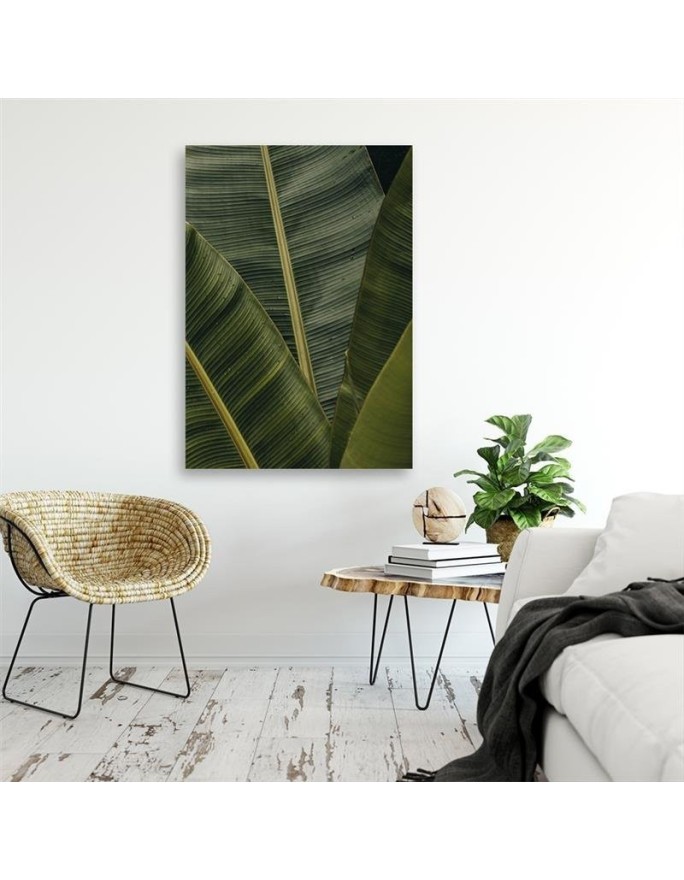 Leaf Canvas painting for room - Tropical banana leaves | FEEBY