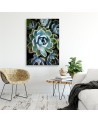 Botanical Canvas prints for living room - White succulent flower | FEEBY