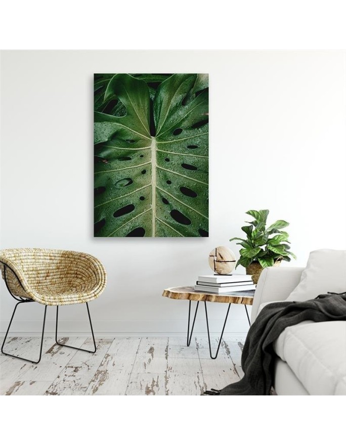 Monstera leaf - canvas print painting for wall | FEEBY