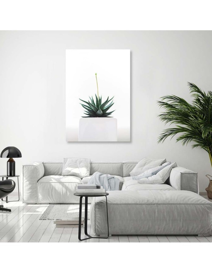 Modern painting for living room - Cactus plant in a pot | FEEBY