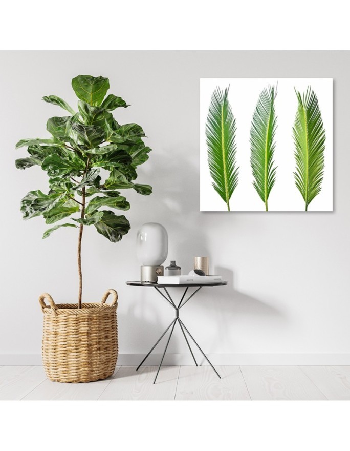 Modern Canvas painting for living room - Green leaves | FEEBY