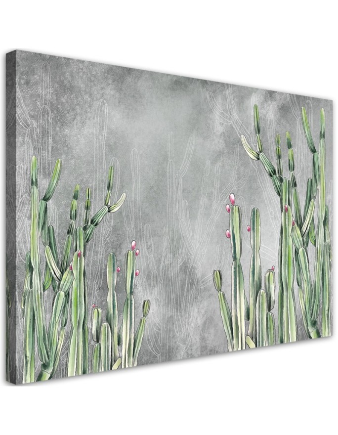 Printed modern Canvas painting for bedroom - Plants cactus | FEEBY