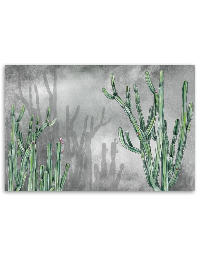 Modern wall art painting on canvas - Large desert cactus | FEEBY