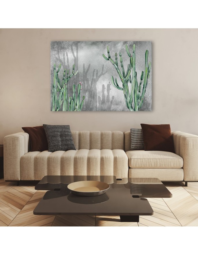 Modern wall art painting on canvas - Large desert cactus | FEEBY