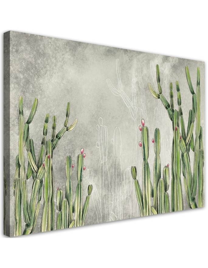 Modern canvas painting for bedroom - Large desert cactus | FEEBY