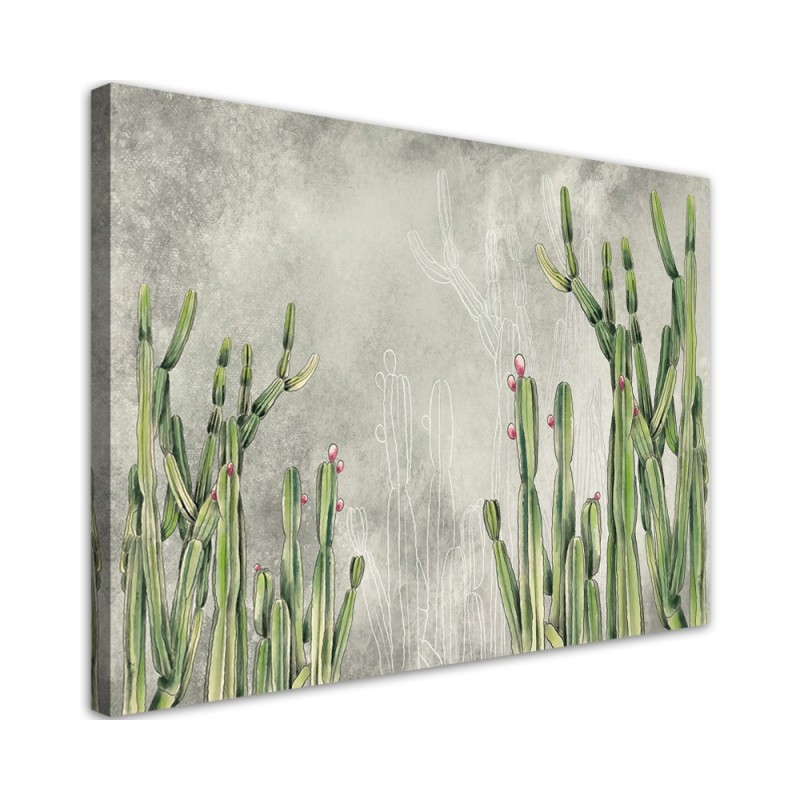 Modern canvas painting for bedroom - Large desert cactus | FEEBY