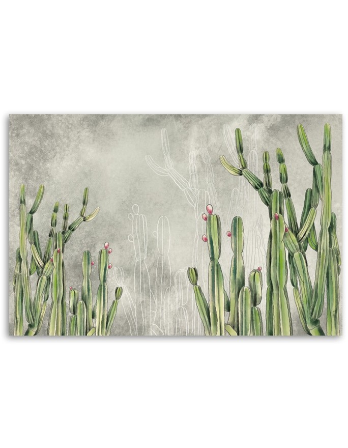 Modern canvas painting for bedroom - Large desert cactus | FEEBY