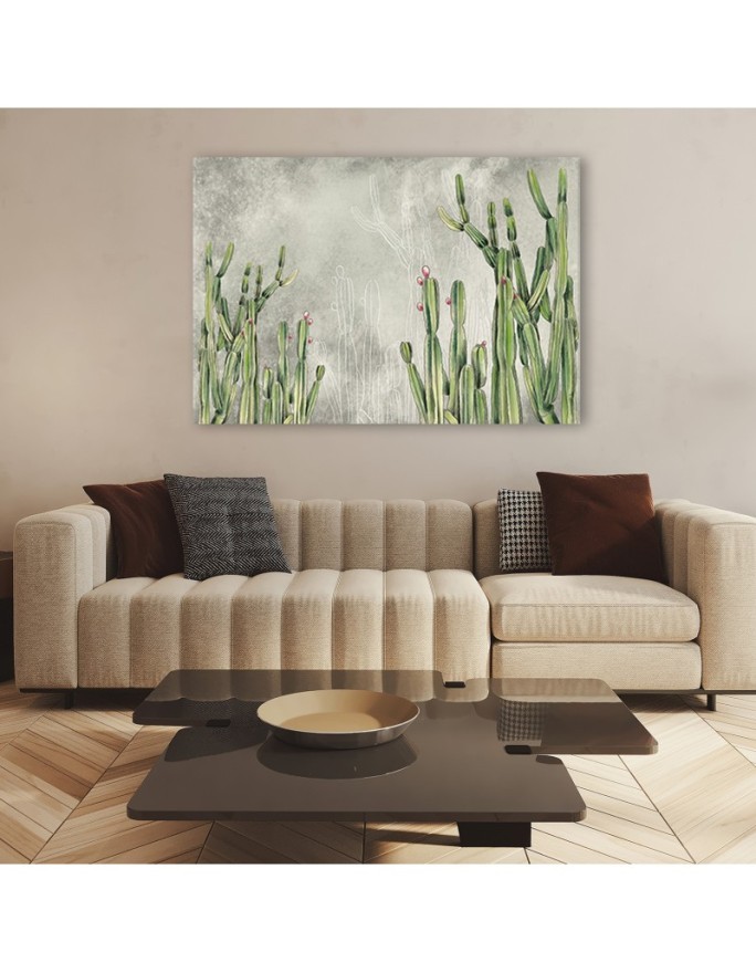 Modern canvas painting for bedroom - Large desert cactus | FEEBY