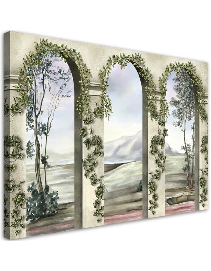 Canvas prints modern for living room - Columns and arches with ivy | FEEBY