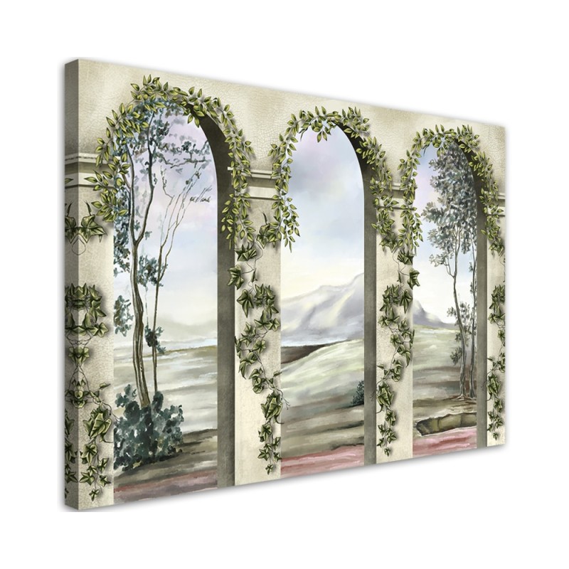 Canvas prints modern for living room - Columns and arches with ivy | FEEBY