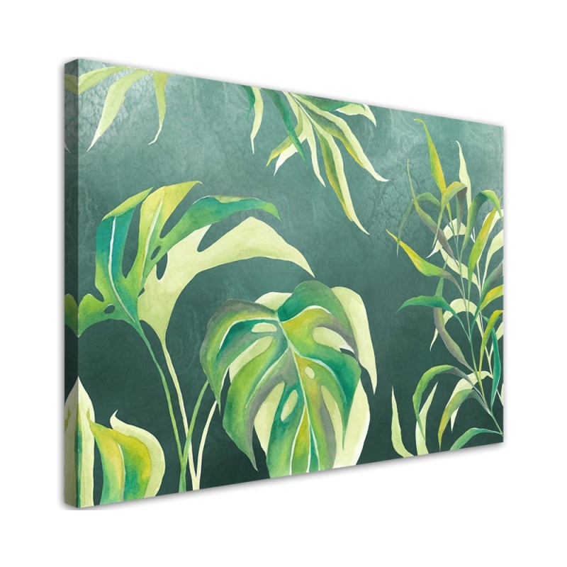Modern Canvas painting for living room - Monstera leaves | FEEBY