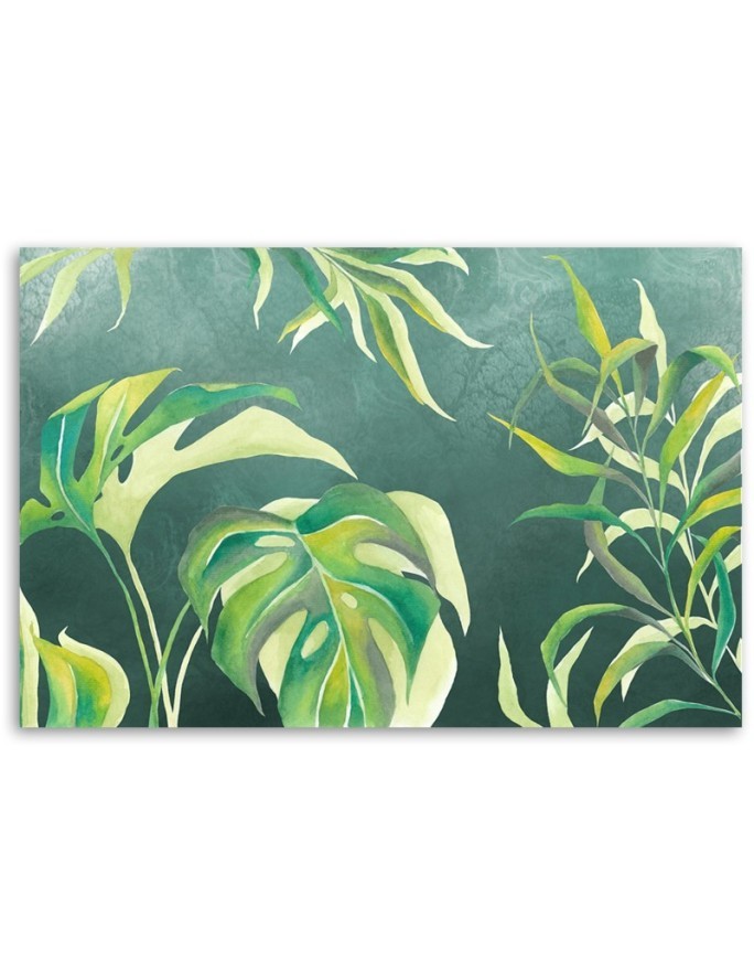 Modern Canvas painting for living room - Monstera leaves | FEEBY