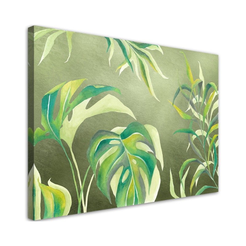 Wall art painting for the office - Monstera leaves | FEEBY