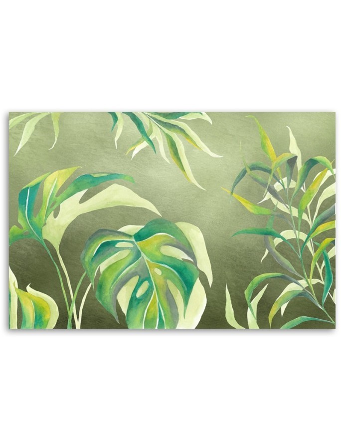 Wall art painting for the office - Monstera leaves | FEEBY