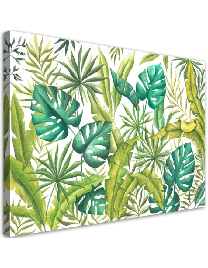 Exotic canvas painting - Monstera leaves | FEEBY