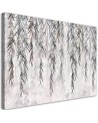 Fashionable wall art painting - Tropical plants in grey on concrete | FEEBY