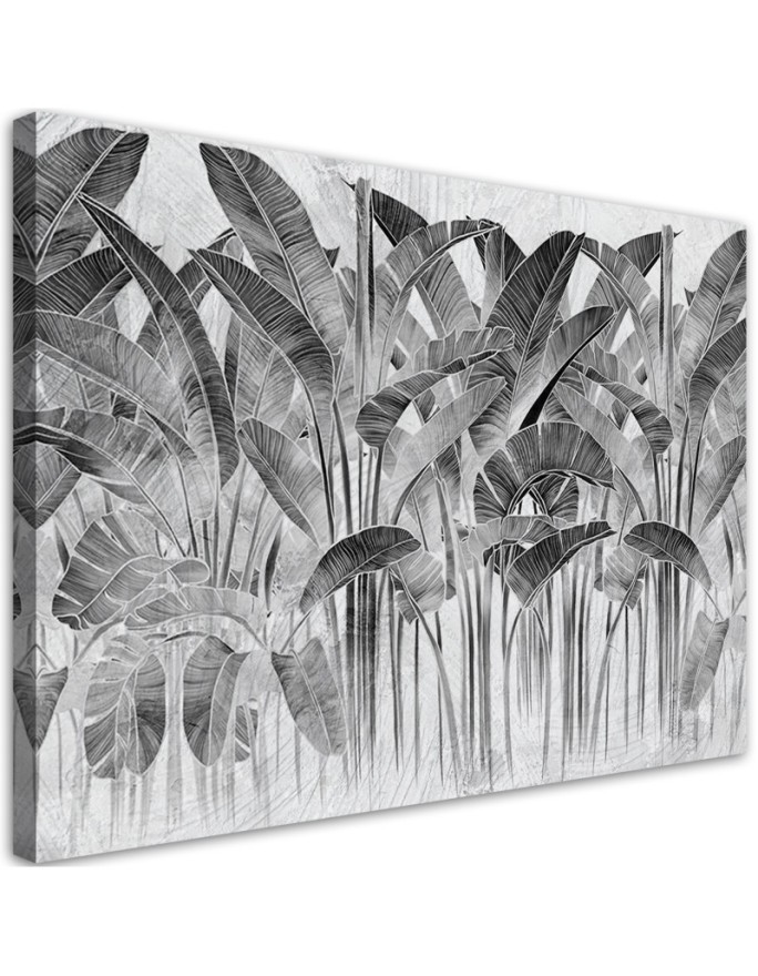 Modern wall painting - Grey banana leaves | FEEBY
